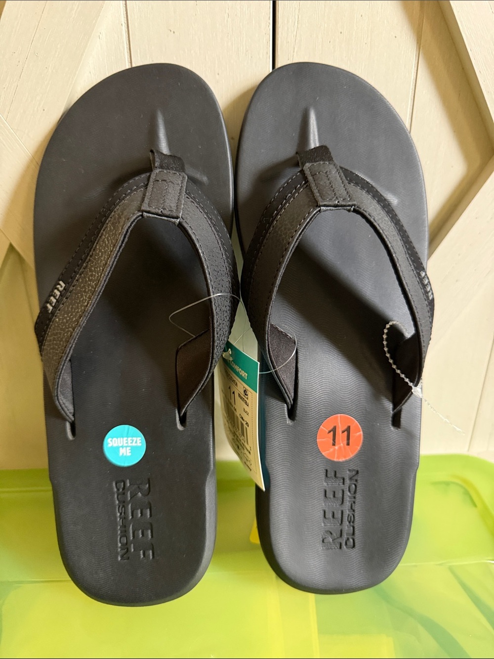Reef Black Men's Flip Flop Sandals Cushion Comfort
